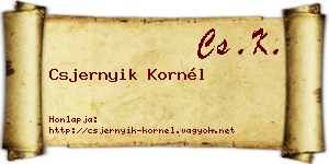 Csjernyik Kornél névjegykártya