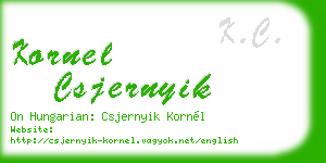 kornel csjernyik business card